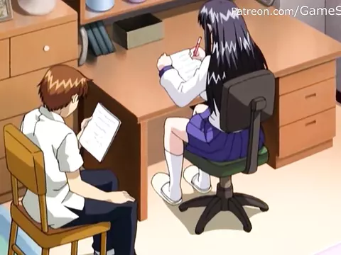 Японская студентка раздвинула ноги перед студентом в хентай